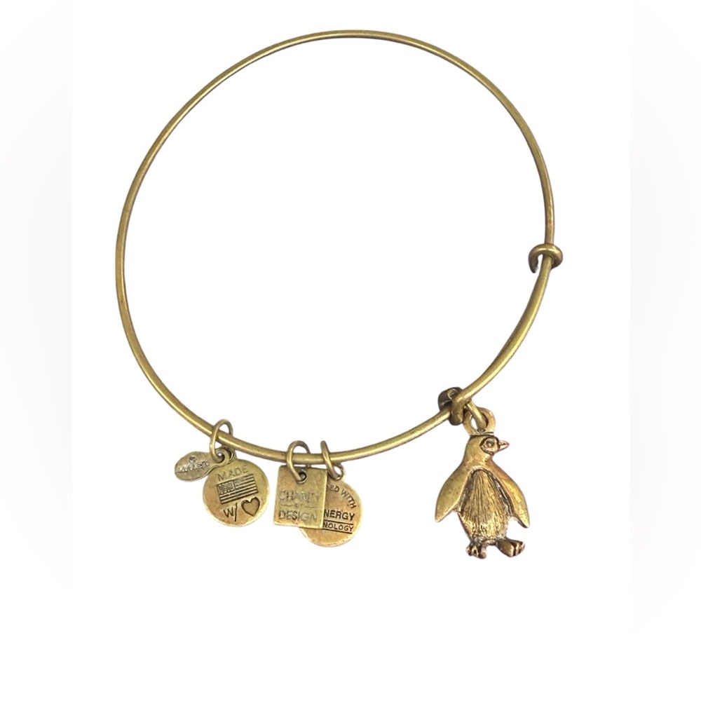 Alex and Ani Gold Penguin Charm Bracelet